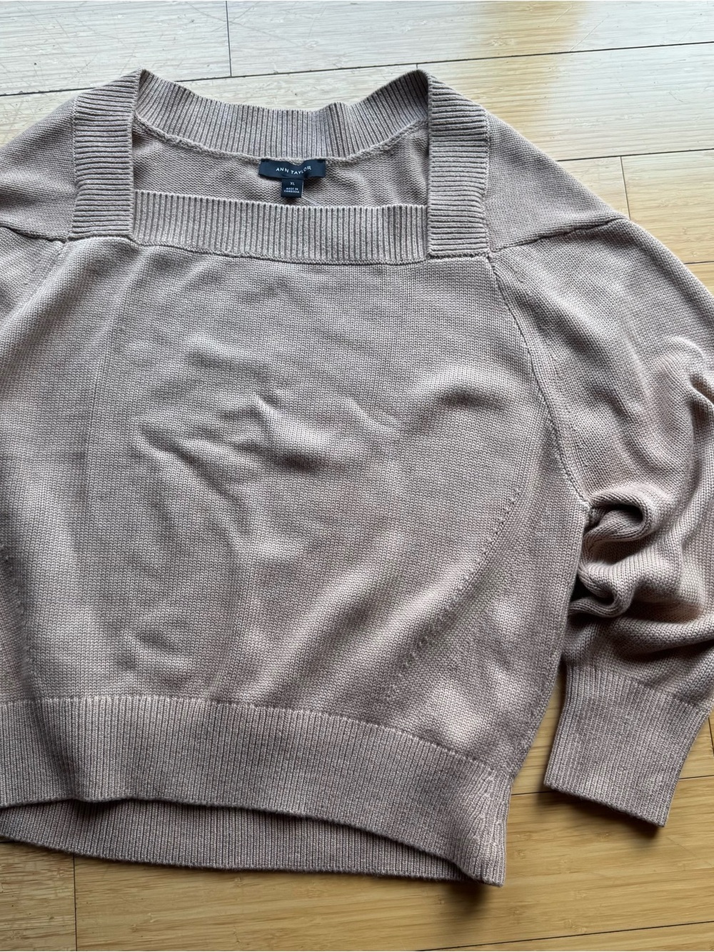 Square Neck Ann Taylor Knit Sweater - Picture 2 of 4